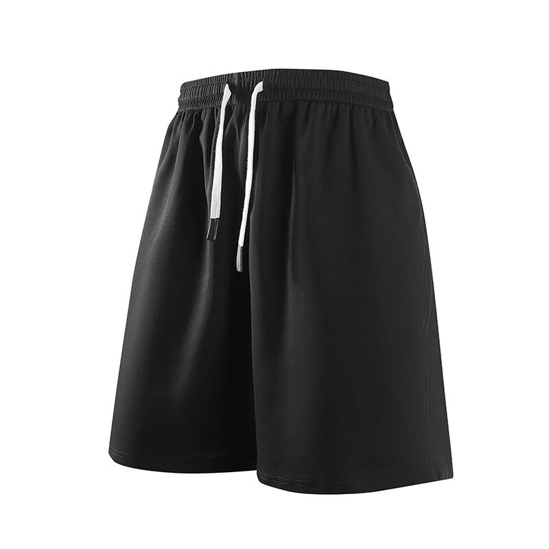 Dingfengbaoluo Summer Men's Straight-Leg Loose-Fit Sports Solid Color Casual Knee-Length Shorts