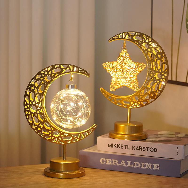 Customized Iron Art Moon Lamp - Starry Atmosphere Desk Decor