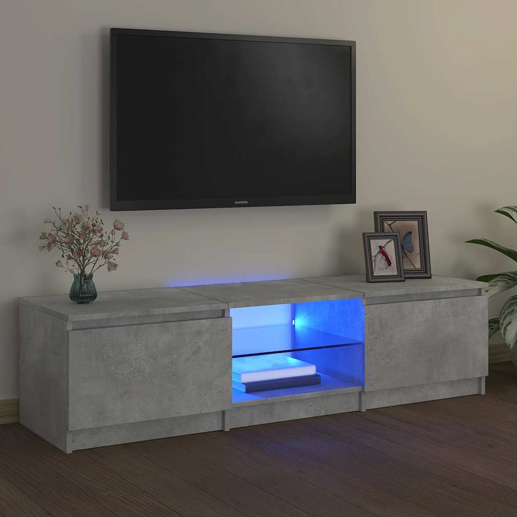 Vidaxl Szafka Pod Tv Z Led, Szarość Betonu, 140X40X35,5 Cm
