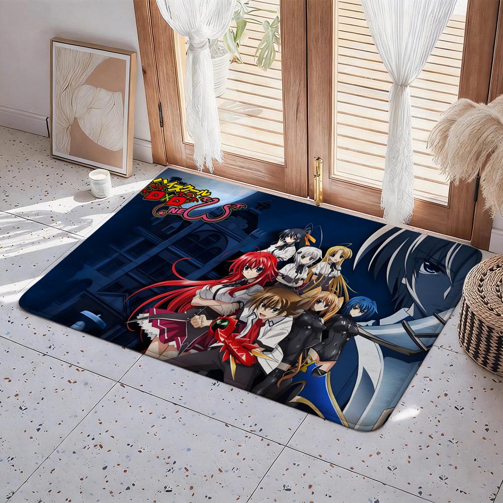 Anime H High School DxD Floor Mat Eco Flannel Doormat Non Slip Odorless Indoor Floor Rug Soft Short Plush Home Mat