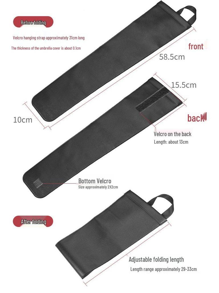 Car Umbrella Holder: Foldable Leather Storage Sleeve for Rainproof Protection