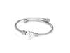 Titanium Steel English Alphabet Heart Bracelet with Simple Design