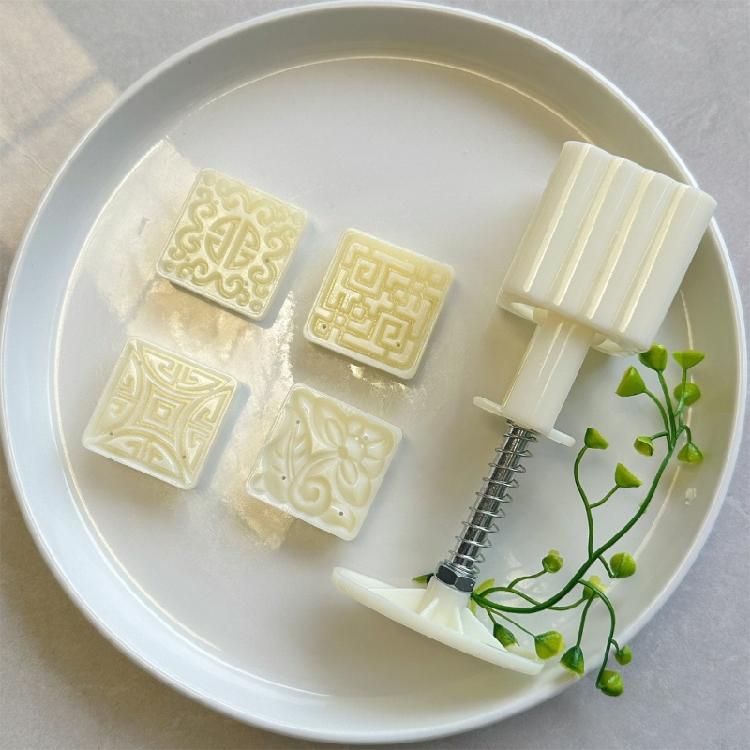 Convenient Festival Mooncakes Stamp Set with Pattern Manual Mooncakes Press Molds for Traditional Festival Celebration