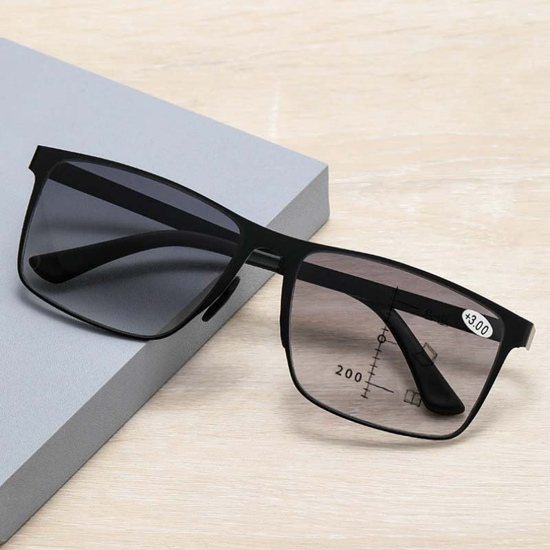

Near Far Dual-Purpose Reading Glasses Progressive Multifocus Women Men Square Business Uv Resistant Eyeglasses +1.0 To +4.0 +1.0