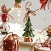 Resin Santa Rocking Horse Animal Christmas Ornaments Shaped Hanging Pendants for Tree Holiday Decor
