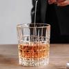 360ml Embossed Checkered Whisky Glass with An Extremely Elegant Wine Holding Style Is A Great Companion for Dad's Wine Tasting