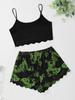 European and American Sleeveless Tank Top & Shorts Two-Piece Pajama Set for Women