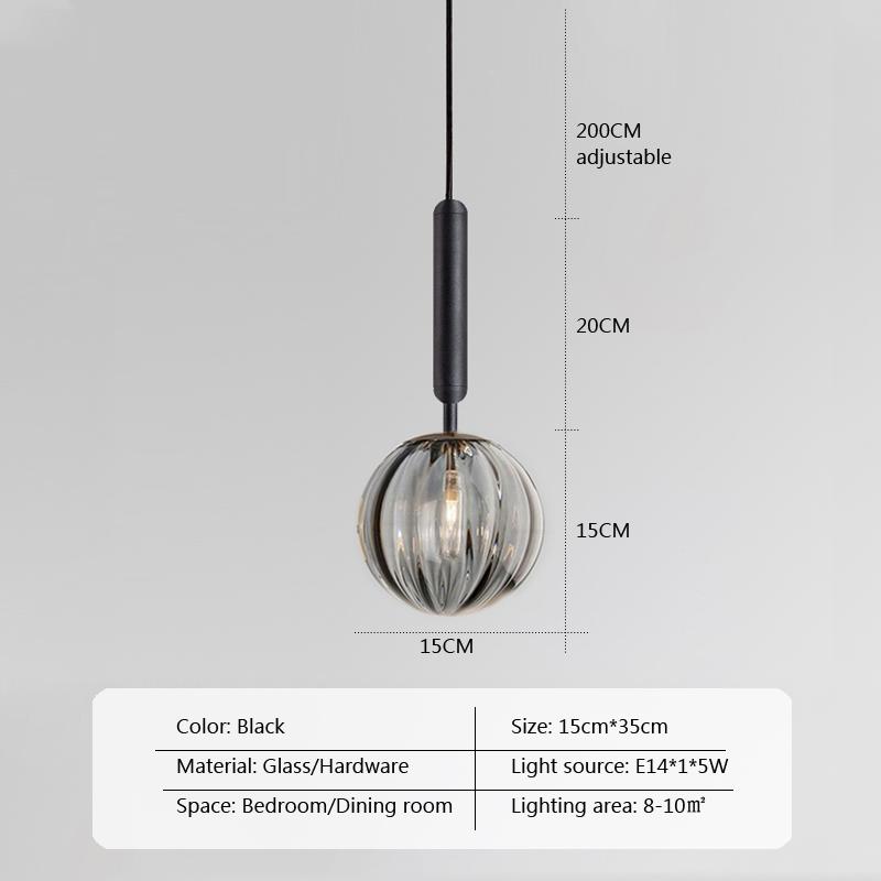 Nordic LED Glass Pendant Light Jewel Blue Ball Hanging Light Wine Red Living Room Decor Fxiture Bedroom Amber Indoor Lamp Lustre