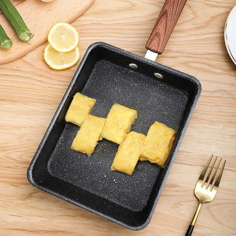 Yuzi Pot Quadratische Bratpfanne Multifunktionale Bratpfanne Frühstückspfanne Haushalts- und Gewerbetopf