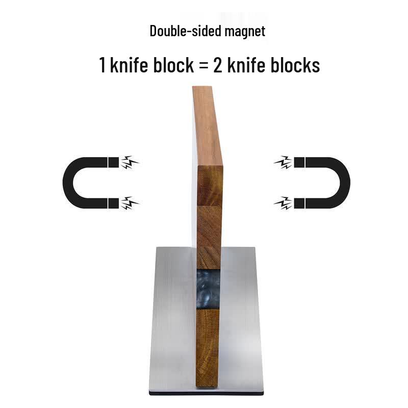 DANLE Acacia Wood Magnetic Knife Block