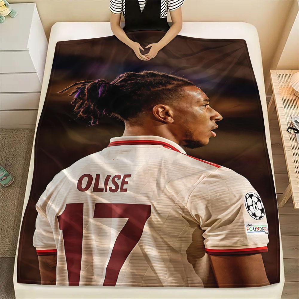 Michael Olise Printed Flannel Blanket, Soft Throw for Bedroom Sofa, Washable,soccer Fan Merchandise, Great Gift.