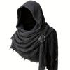 Medieval Renaissance Cloak Cape with Viking Brooch - Hooded Shawl Scarf for Halloween Costumes, Streetwear & Pop Culture Events