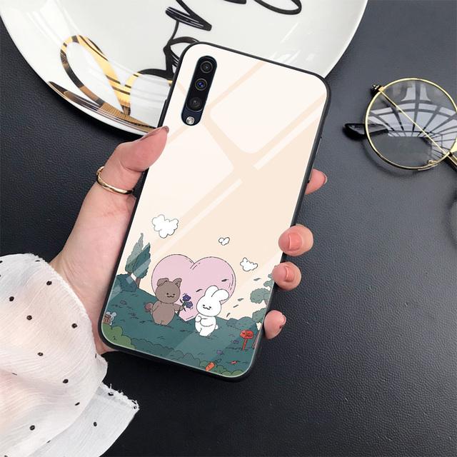 Cute Corgi Dog Case For Samsung Galaxy A71 A72 A70 A73 A53 A13 5g A03 A22 A21s A03 Core A42 A52 Animal Tempered Glass Cover