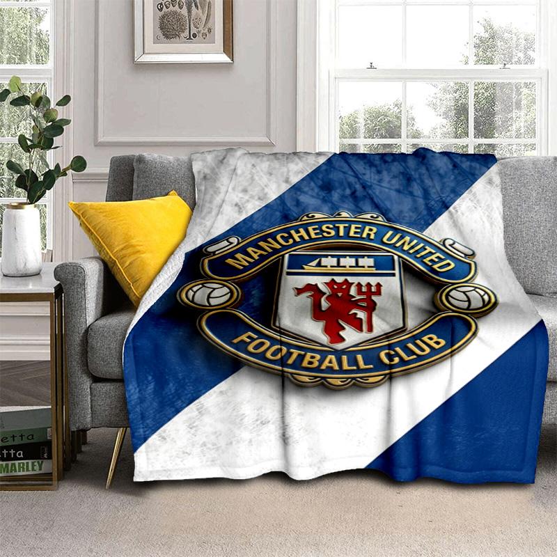 Manchester Football Club Logo Blanket Home Decor Camping Trip Nap Blanket Air Conditioning Blanket Machine Washable