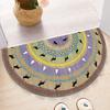 Nordic Entrance Doormat Anti Slip Floral Door Floor Mat Indoor Half Round Welcome Mat Bathroom Hallway Carpet Kitchen Area Rugs