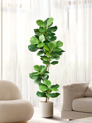 70-135cm Velký umělý fíkus Ficus Falešné gumové rostliny Větev Plastové listy houslového tvaru pro domácí zahradu Vnitřní Venkovní dekorace