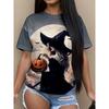 Fashion Women's Clothing Crew Neck Short Sleeve 3D Christmas Color Printing Christmas Short Sleeve Crew Neck T-Shirt