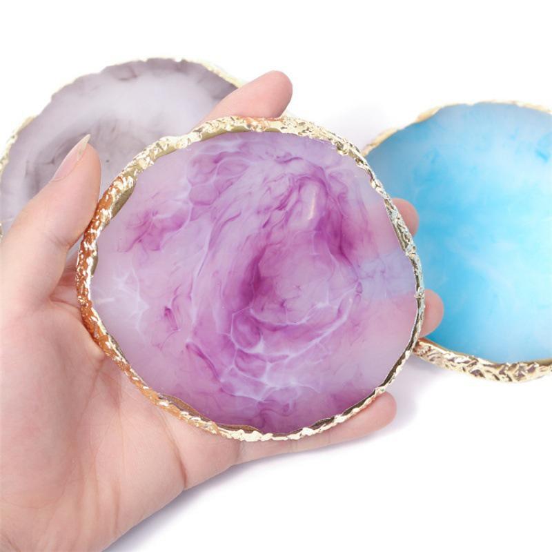 Crystal Agate Gold-Trimmed Nail Art Palette