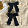 2pcs Beautiful Knitted Ribbon Bow Hair Clips Metal Duckbill Clip Handmade New Product Headwear
