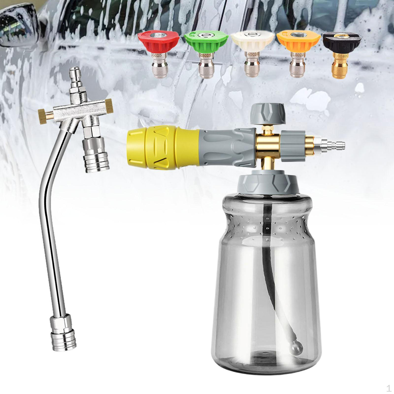 

Розпилювач піни для мийки під тиском 1/4 Швидкий роз єм Портативна 1-літрова піноутворююча пляшка для автомобіля