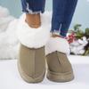 Fashion New Round Toe Shallow Mouth Thick Sole Non-slip Casual Walking Boots Winter Suede Plus Velvet Warm Snow Boots for Women