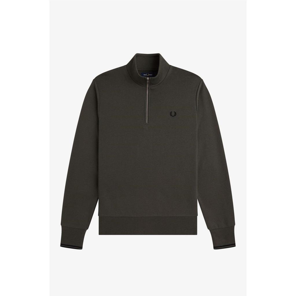 Fred Perry Mens Logo Half Zip Sweatshirt