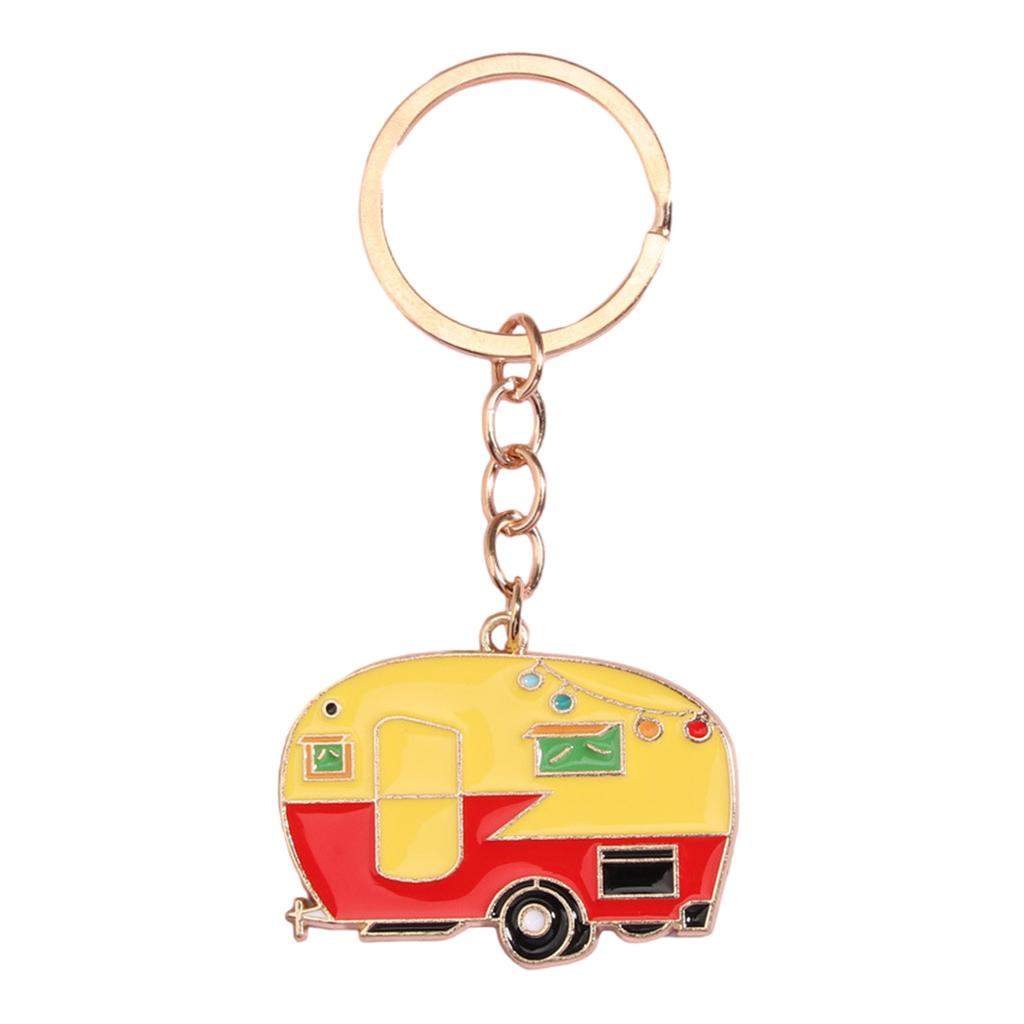 2 Pack Camping Car Keyrings Campervan Key Chains Unique Key Adornment Alloy Texture Bag Pendant for Fashion Enthusiasts