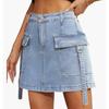 Fashion Summer Women's Short Cargo Skirts Pockets Solid Color Mini Casual Hip Lift Ladies Skirts Ladies Elegant Slim Fit Clothing