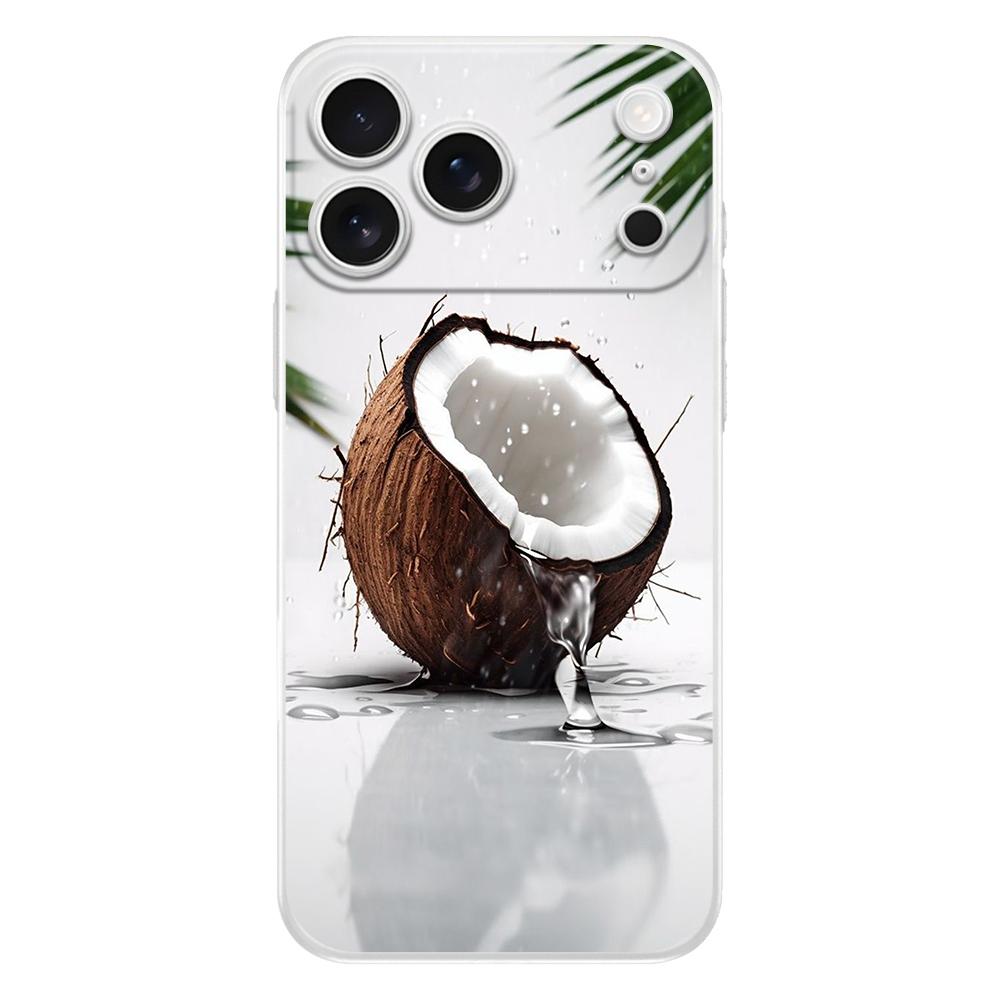 Soft Clear TPU Phone Case For iPhone 17 Air 16E 16 11 15 14 Pro MAX 12 13 7 8 Plus SE Easter Cover Protection Summer Coconut