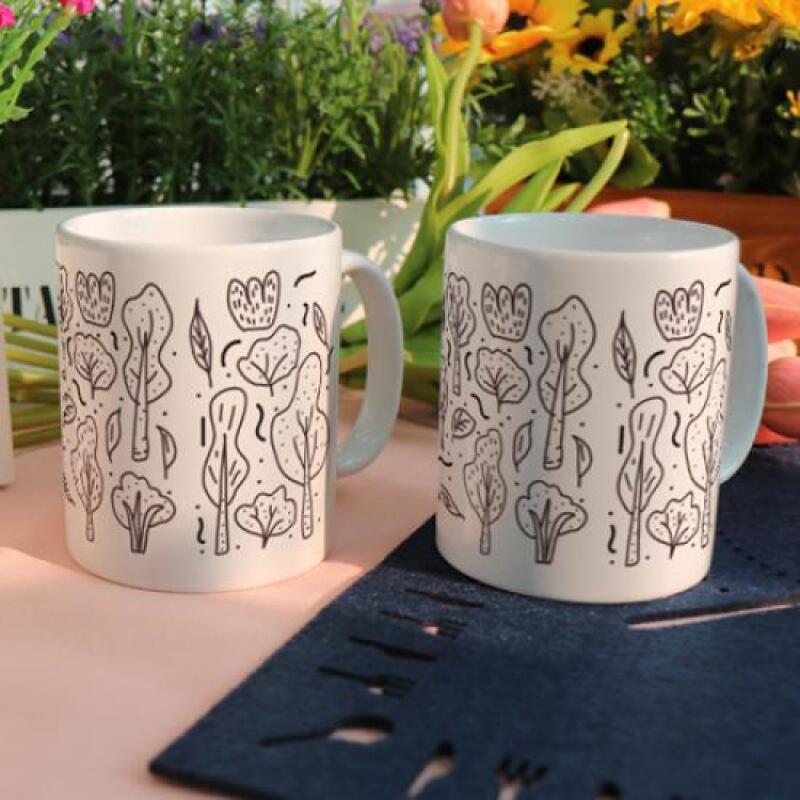 dc366-Design Mug 2p-Wood Sketch Pattern