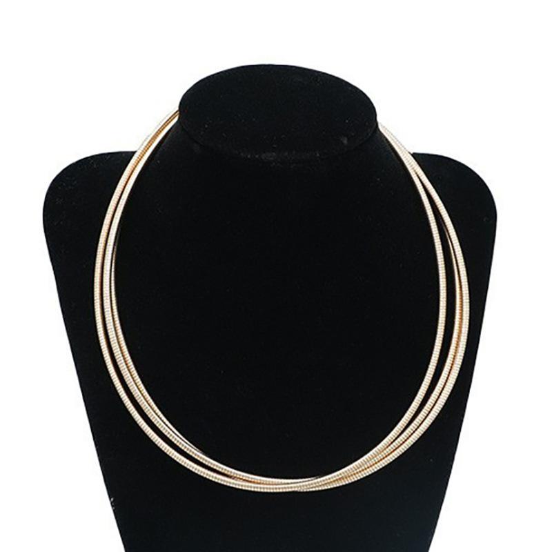 Style Versatile Flat Snake Bone Clavicle Chain Bracelet Earrings Advanced Sense Multi-Layer Personality Trendy Cool Jewelry