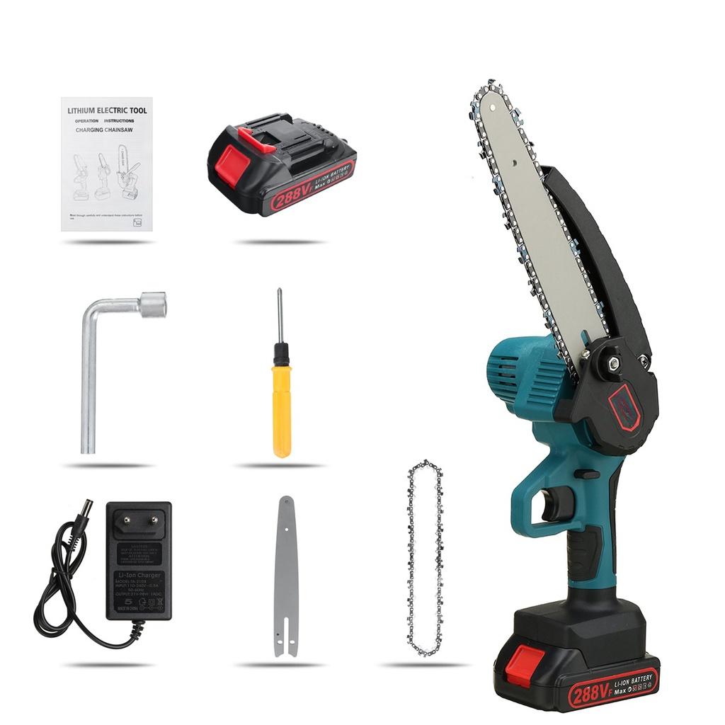 8Inches 288Vf Electric Chain Saw Cordless Chainsaw Woodworking Pruning ChainSaw One-handed Garden Logging Power Tool