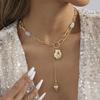 Long Tassel Eyecatching Heart Shaped Pendant Necklace For Women In Gold Elegant