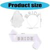 Wedding Day Set Rhinestones Hair Ornament Bridal Veil With Adjustable Shoulder Fasteners