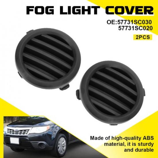 Front Left&Right Black Fog Light Bezel Covers 2PCS Fit 2009-2013 Subaru Forester