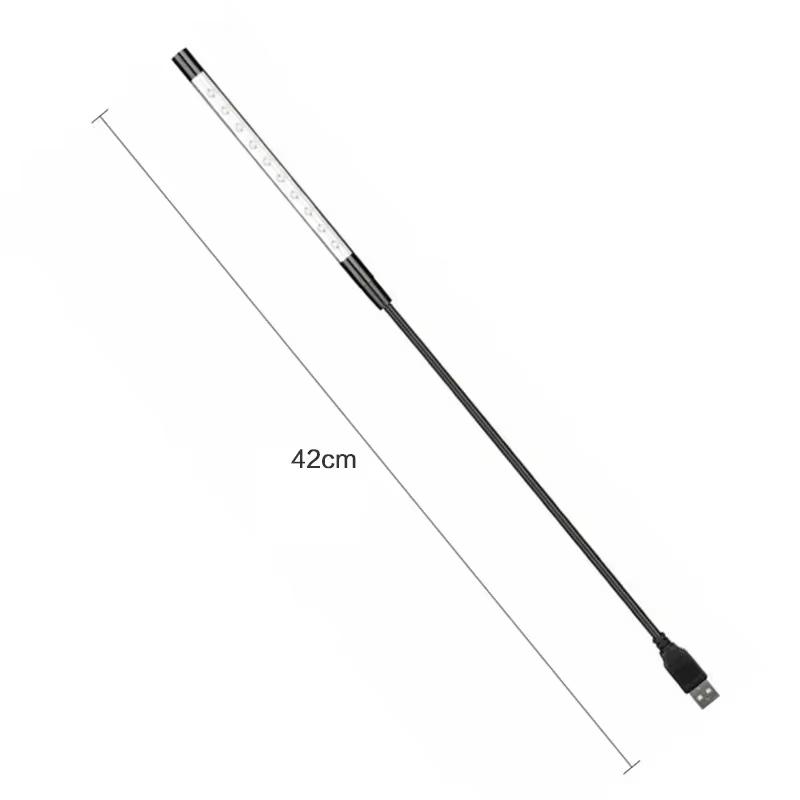 USB LED Reading Light Black Metal Flexible Book Lamp 5V 10 LED Portable Mini Night Light for Laptop Computer Notebook Desk