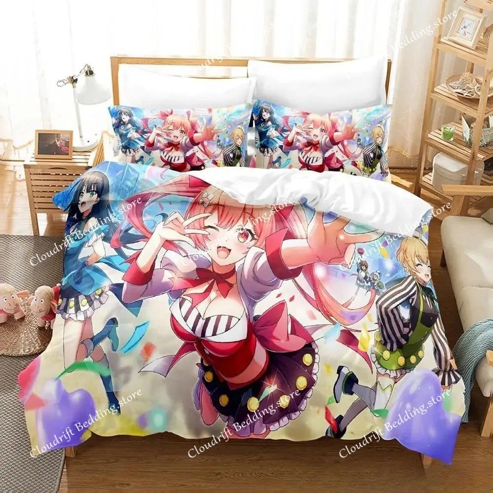 Kawaii KonoSuba Set da letto Cartone Animato Anime set da tre pezzi Adulto Bambino Camera da letto Set Copripiumino 3D Kawaii Ragazze set da letto king size