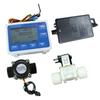 Quantitative Controller Flow Digital Display Electronic Meter with 6 Points Water Flow Sensor and Solenoid Valve + Power Supply