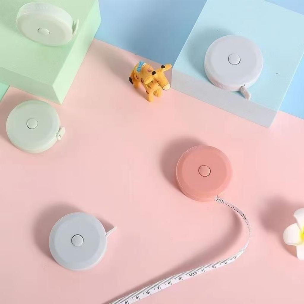 1.5m/60inch Plastic Tape Measure Automatic Telescopic Tape Measure Cute Mini Tape Measure Measuring Three Circumference Tape Measure