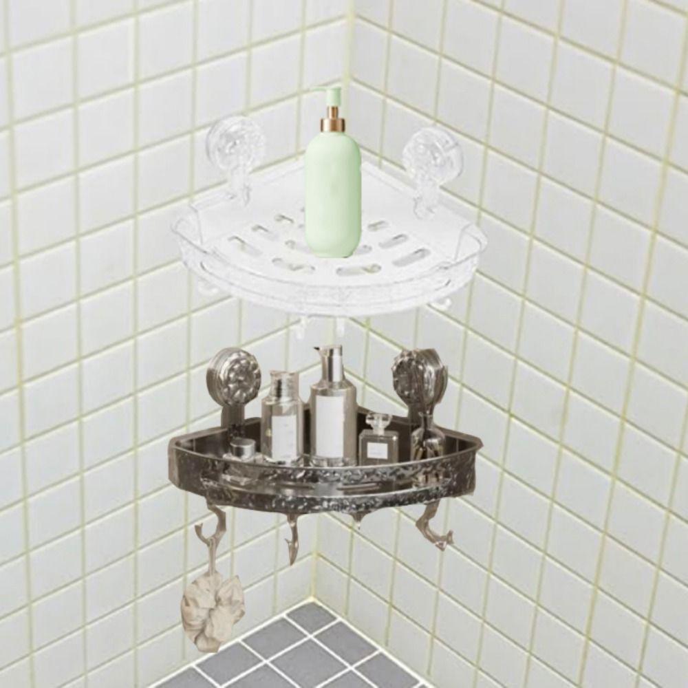 Plastic Bathroom Corner Storage Shelf Convenient Cosmetic Holder Storage Rack Toilet