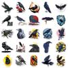 50 Waterproof Dark Animal Stickers: Crow Graffiti Halloween Decor for Phone & Suitcase
