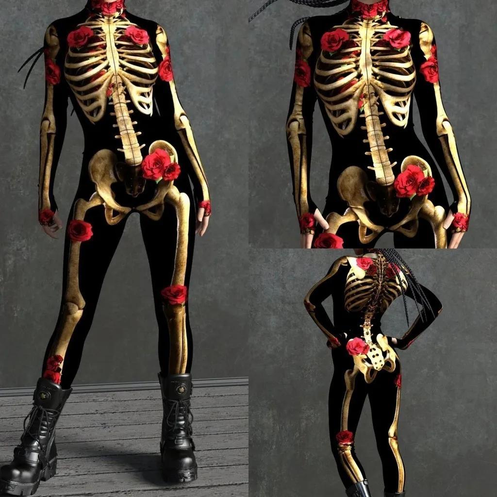 3D Digitaltrykk Sceneopptreden Kostymer Voksne Halloween-arrangementer Karneval Temafest Cosplay Antrekk Latespill Jumpsuit
