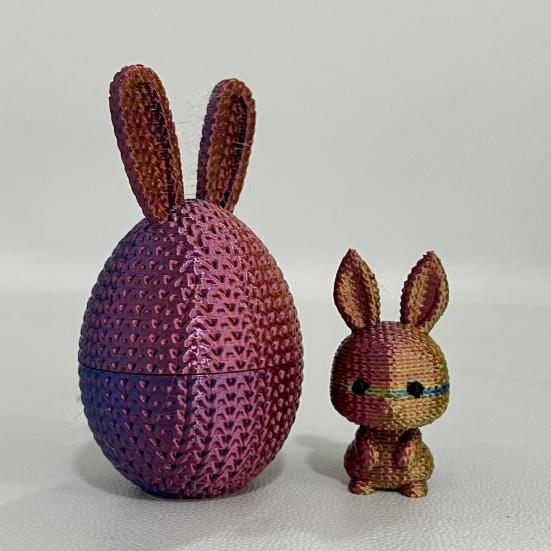 3D-gedrucktes Osterhasen-Ei Vorgefülltes Osterei mit Hase darin Osterkorb-Füller für Zuhause Büro Schreibtisch Dekoration