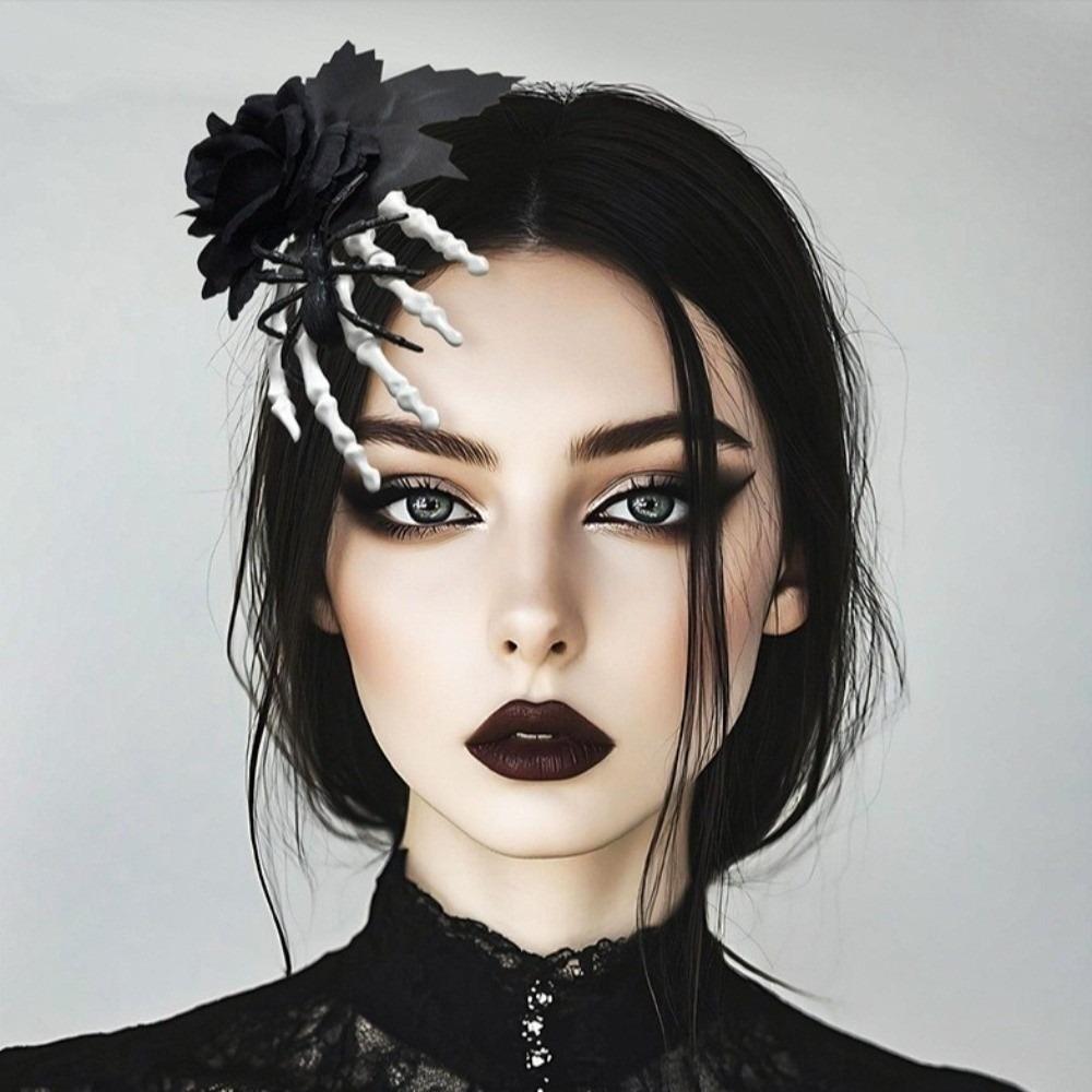 Flower Ghost Claw Hair Clip Cloth Halloween Headwear Skeleton Hand Hairpin  Festival Toys