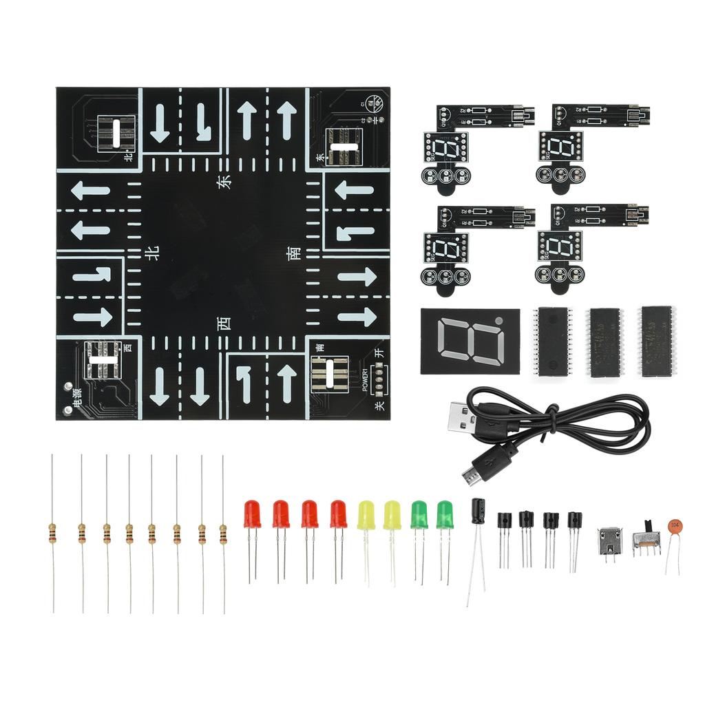 Intelligent Traffic Light Electronic DIY Kit Science Toy Delay Signal Light Soldering Practice Fun DIY Kit LED Digital Display