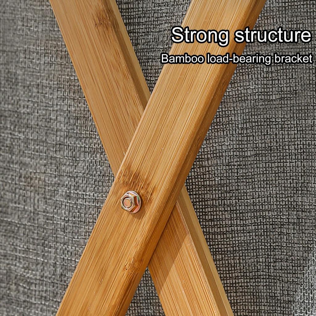 Collapsible Bamboo Frame Laundry Hamper Clothes Storage Basket for Bathroom Bedroom Size S