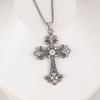 2025 New Baroque Cross Necklace Men Women Hip Hop Pendant Chain Sweater Jewelry Trendy