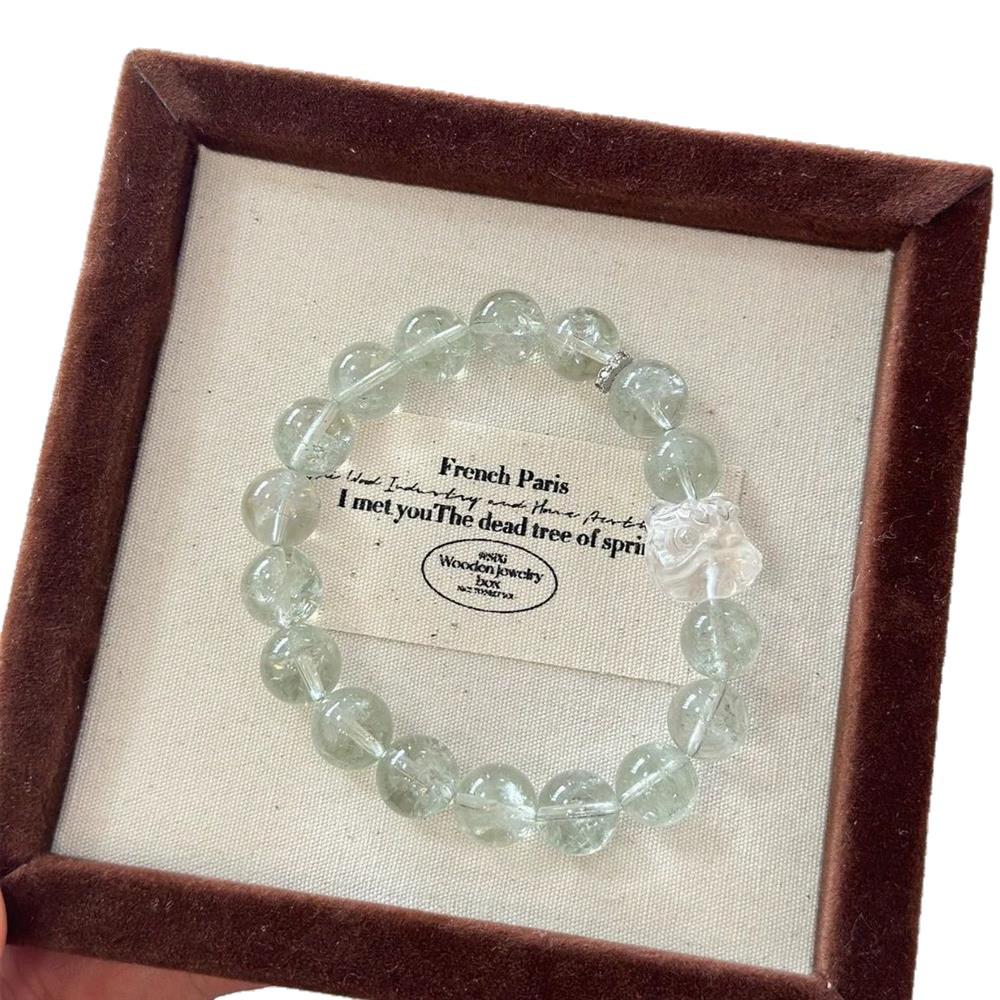 2025 Sommer Imitation Grüner Kristall Armband mit Weißem Löwen Design