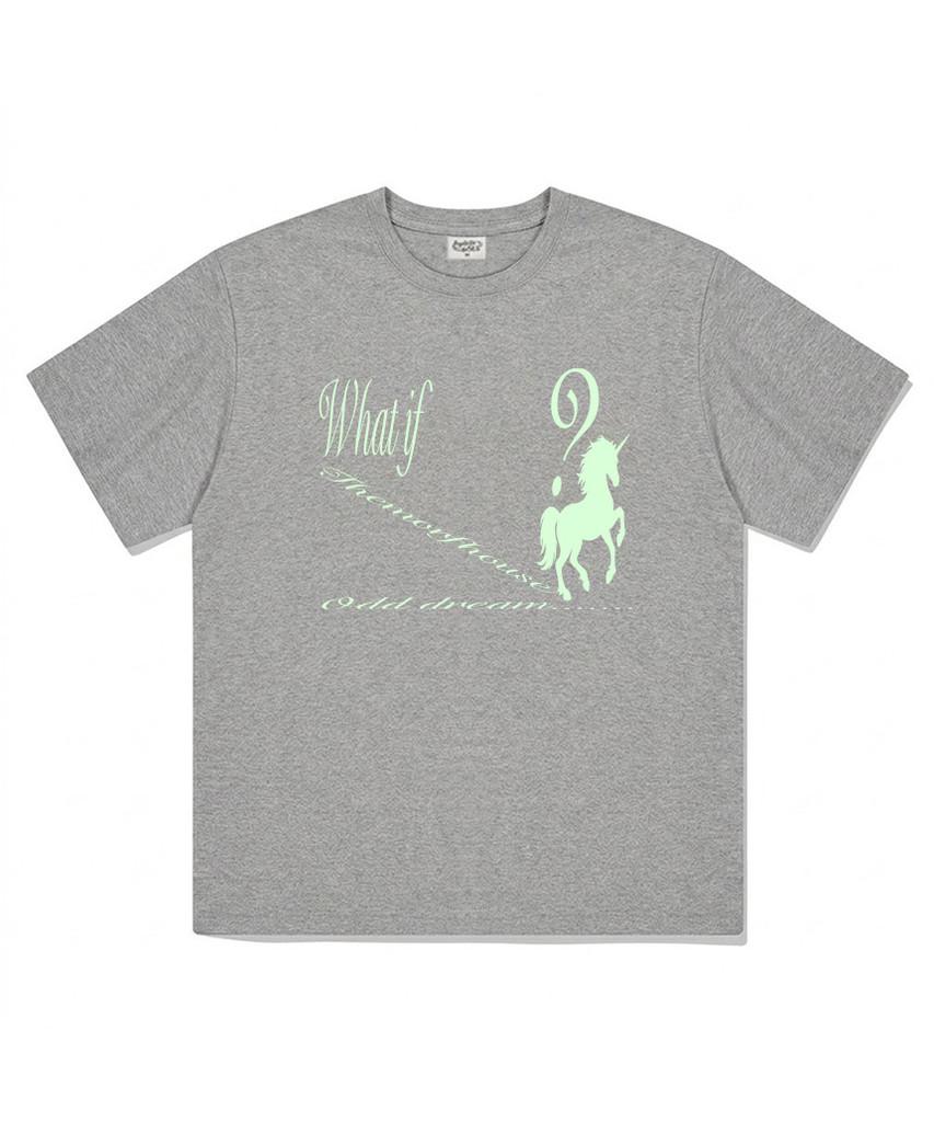 Deomopeuhauseu What If Unicorn Oversized Short Sleeve T-Shirt Black