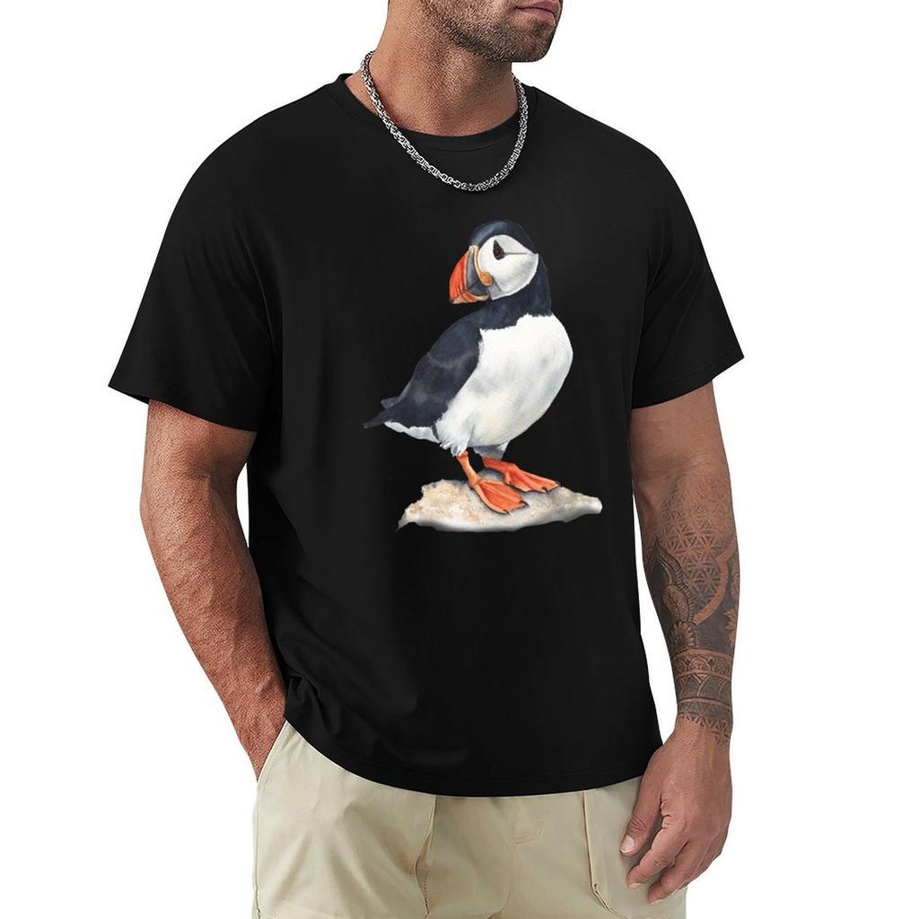 Puffin bird art TShirt Big Size Simple TShirt